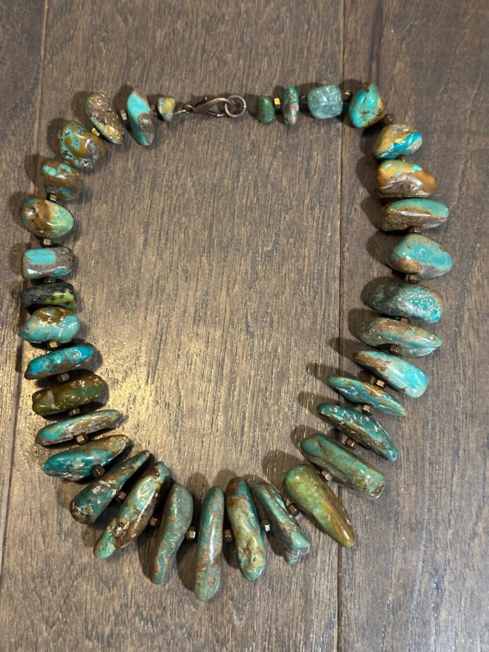 Turquoise Nugget Necklace - Natural Blue-Green Statement Jewelry